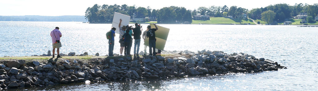 filming on a jetty in Charleston
